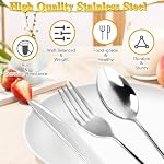 Flatware Set, 10-Piece Elegant Silverware Cutlery Set, Stainless Steel Utensils Service for 2, Include Knife/Fork/Spoon, Mirror Polished, Dishwasher Safe