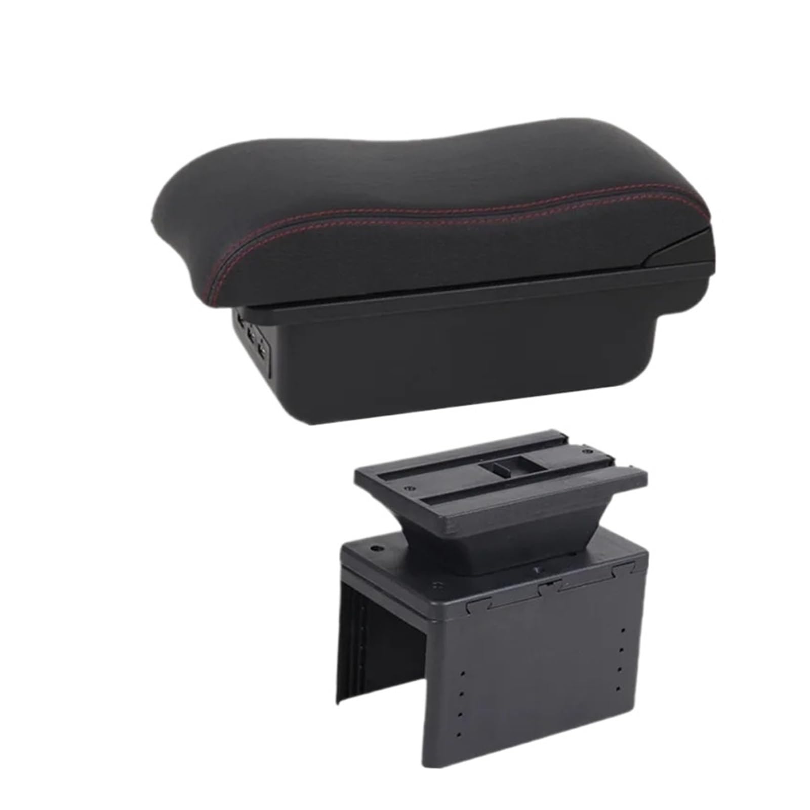 Ggwqoops Car Armrests For Focus For C-max Car Armrest Box Central Storage Interior Retrofit With USB Accessories Armrest Box(B2 red line 3USB)