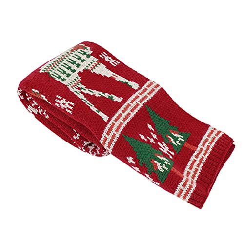 U Scinan Winter Warm Knitted Scarf Reindeer Pattern Christmas Neck Warmer Fashion Fringed Neckerchief Neck Wrap4