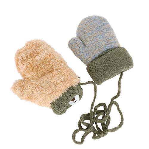 Baby Mittens Warm Mitts Infant Full Finger Gloves Magic Snow Mittens on String4