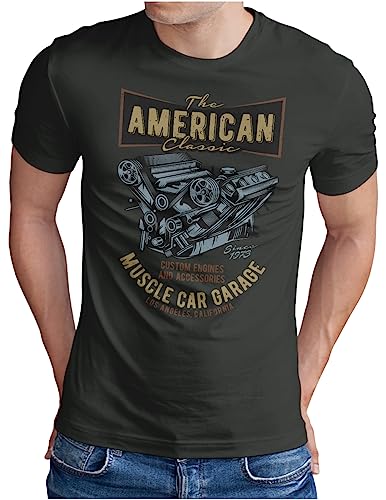 T-shirt American Muscle Car Engine pour vos rassemblements de voitures américaines