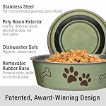 Loving Pets Bella Dog Bowls- Stainless Steel Dog & Cat Bowls - Spill Proof Dog Food Bowl, Cat Bowl, Puppy Essentials & Pet Supplies Great for Home & Travel (Small 10-20 lbs, Artichoke) - Image 2