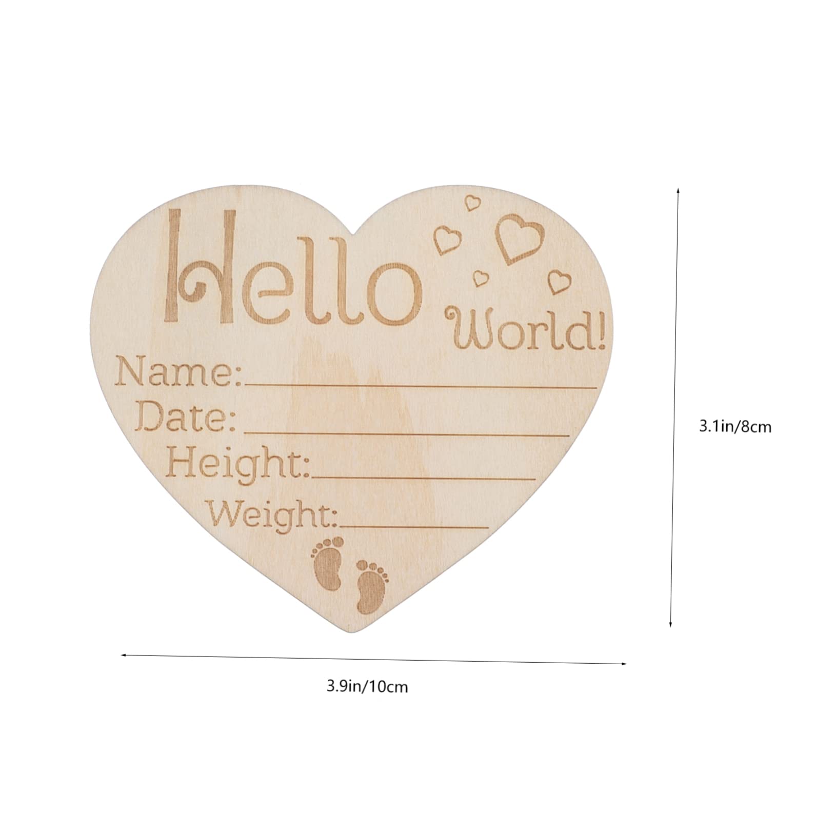 SUPVOX Hello 3 Pack Heart Shape Newborn Sign Baby Name Announcement Nursery Decor Sign