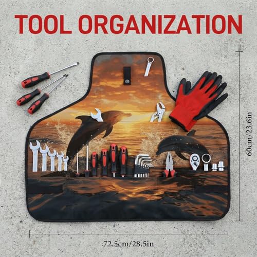 Delantal de trabajo con 8 bolsillos ajustable unisex miniatura 2