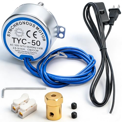 Twidec/Synchronous Turntable Motor Electric Motor 2.5-3RPM/MIN 50/60Hz 4W CCW/CW AC100~127V Synchron...