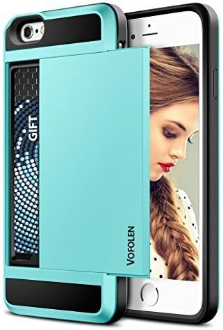 Vofolen Case Wallet Card Slot Holder Dual Layer Protective Shell Shock Absorbing Tough Bumper Cover Sky Blue