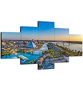 Memphis City Wall Art Memphis Bridge Wall Decor Tennessee Sunset Picture Memphis Skyline Canvas P...