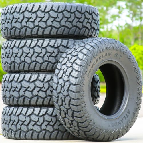 Set of 5 (FIVE) Atlander Roverclaw R/T All-Terrain Mud Off-Road Light Truck Radial Tires-35X12.50R17LT 35X12.50X17 35X12.50-17 121Q Load Range E LRE 10-Ply RBL Raised Black Letters