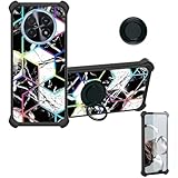 Aroepurt Case Compatible for Huawei nova 14i Phone Case Cover [with 1* Tempered Glass Screen Protector][Hard PC + Soft Silicone][Ring Support] [Colorful Reflect Light] IMDH-HS