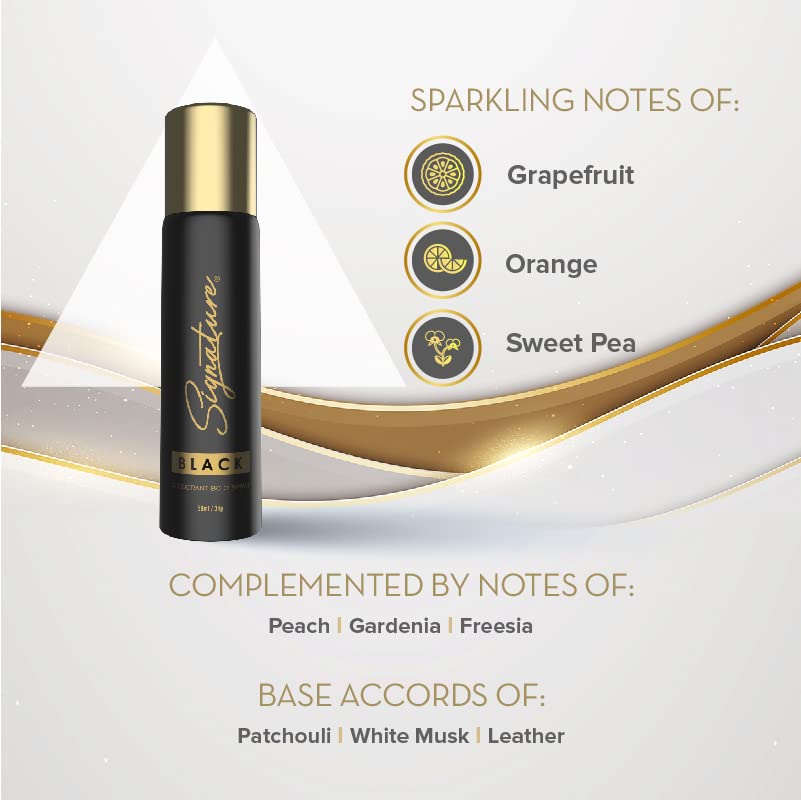 Image of Signature Black Deodorant Body Spray - 50 ml| For Men & Women| Elegant & Distinctive Fragrance|Long Lasting |Fights body odour|Skin Friendly Deo|Everyday Use|Pack of 1