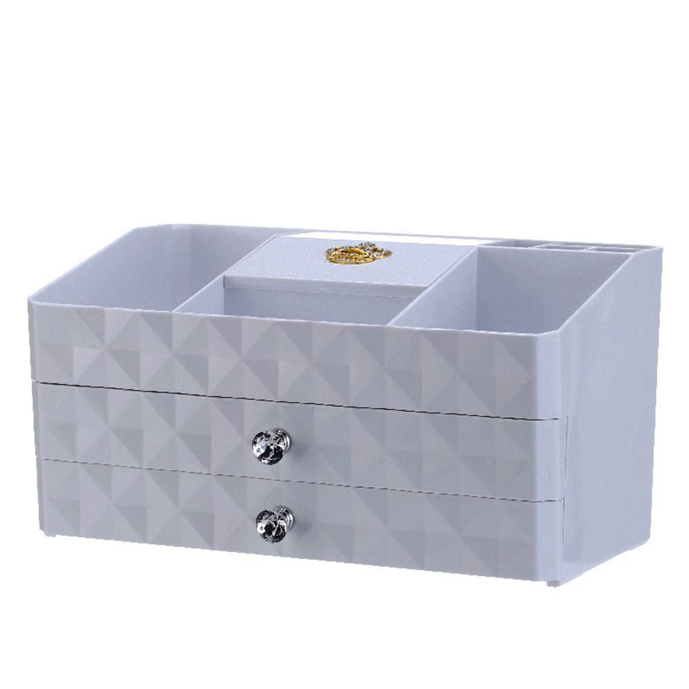 Beau Organisateur de Maquillage Présentoir Cosmétique Vanity de Grande Capacité pour Bijoux, Pinceaux de Maquillage, Rouges à Lèvres Hermétique, White