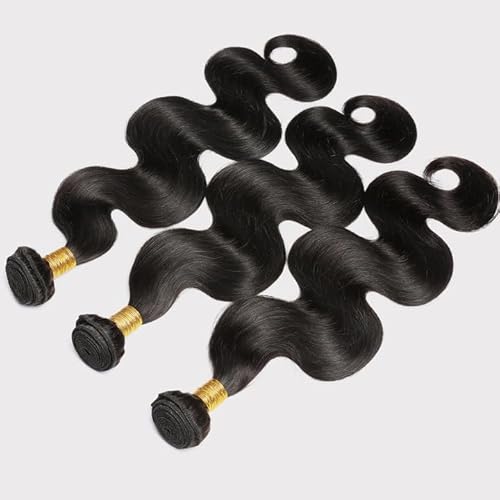 CSCHS 12A Human Hair Bundles 22 24 26 Inch Body Wave Bundles Human Hair 100% Unprocessed Brazilian Virgin Hair Quick Weave Extensions Natural Black