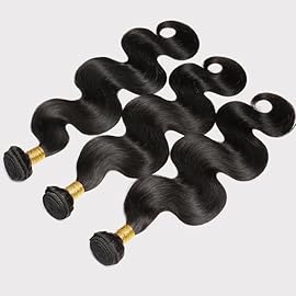 CSCHS Body Wave Bundles Human Hair Unprocessed Brazilian Virgin Hair Quick Weave Hair Extensions Natural Black 16 18 20 Inch