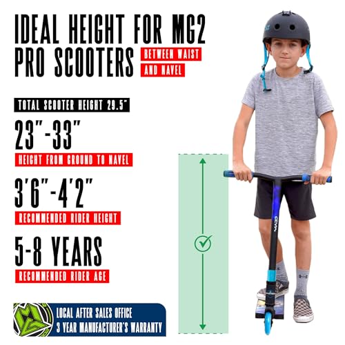 Image of Pro Stunt Trick Scooter for Kids Ages 5-12 - Lightweight Durable Freestyle Kick Scooter for Skatepark and Street - Easy Assembly - Madd Gear MG2