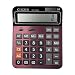 Calculator, Everplus Electronic Desktop Calculator with 14 Digit Large Display, Solar Battery LCD Display Office Calculator(Red 14D)