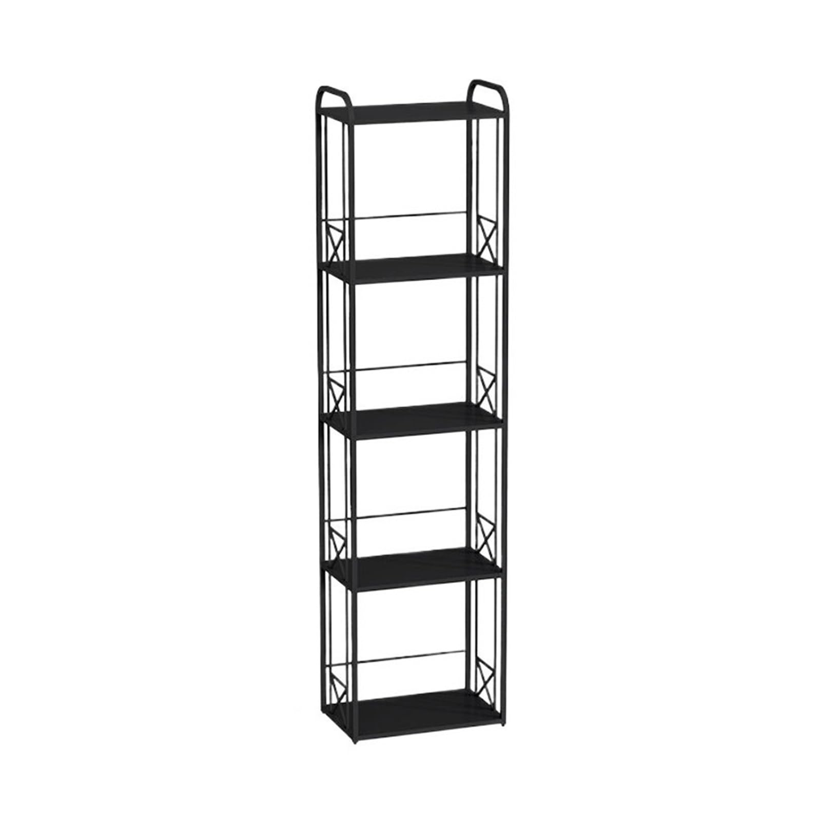 ZYYANSHOP Bookshelf Narrow Industrial Style Floor Standing Iron Bookshelf Open Storage Layer Stand for Office Home
