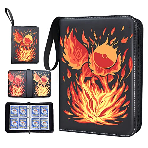 Foldermax Card Binder 4-Pocket, Baseball Card Binder 400 Cards Trading Card Games Collection Binder With 50 Removable Sleeves #TOP3