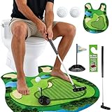 Toilettengolf Set, Ggeschenke für Männer mit Schläger, Bällen Puttingmatte, Lustiges Mini Golfspiel für Zuhause, Kreative Geschenkidee für Männer zu Vatertag Geburtstag Deko Spielspaß im Badezimmer