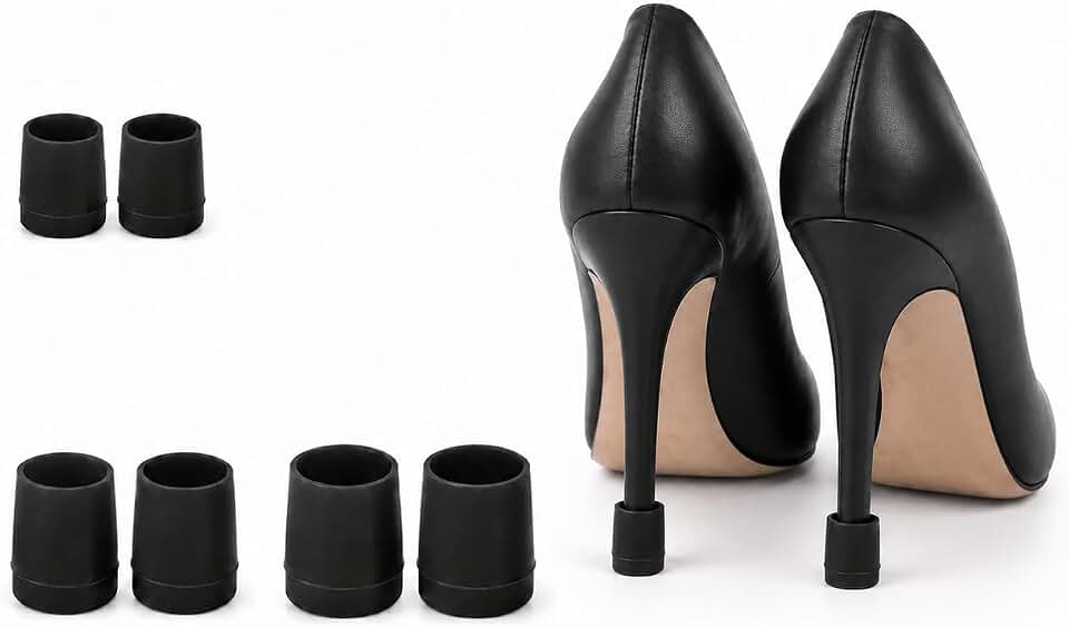 60 pares de protetores de salto alto pretos para salto alto, rolhas antiderrapantes com tamanhos variados, capas de ponta de salto para grama, casamento, caminhada ao ar livre e proteção do chão