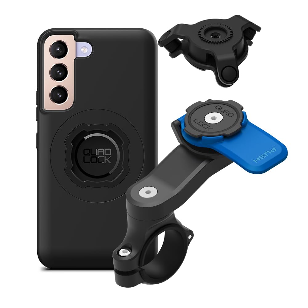 Quad Lock Moto Handlebar Kit with Dampener and MAG Case for Galaxy S22