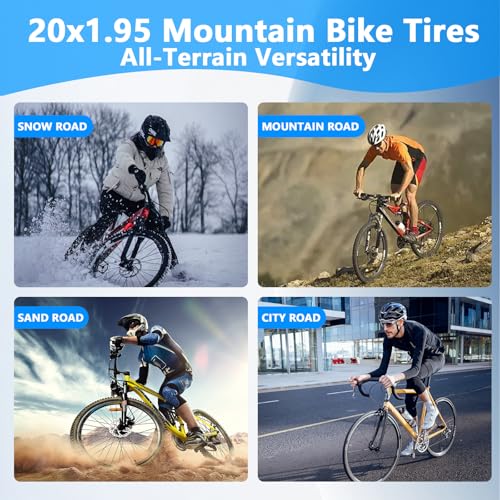 2-Pack Mountain Bike Tires and Tubes Set, 20/24/26 Inch