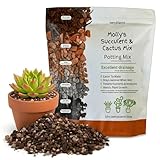 Molly's Succulent Mix - Premium Gritty Soilless Potting Mix for Succulents, Cactus and Bonsai - Contains Akadama, Hyuga, Bark Fines, Pumice, Lava Rock, Mycorrhizae 3 Dry Quarts