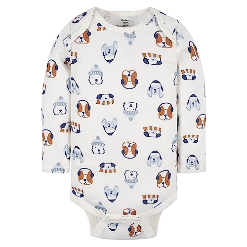 Image of Gerber Baby Bodysuits Long-Sleeve Cotton Onesies 6-Pack for Girls Newborn