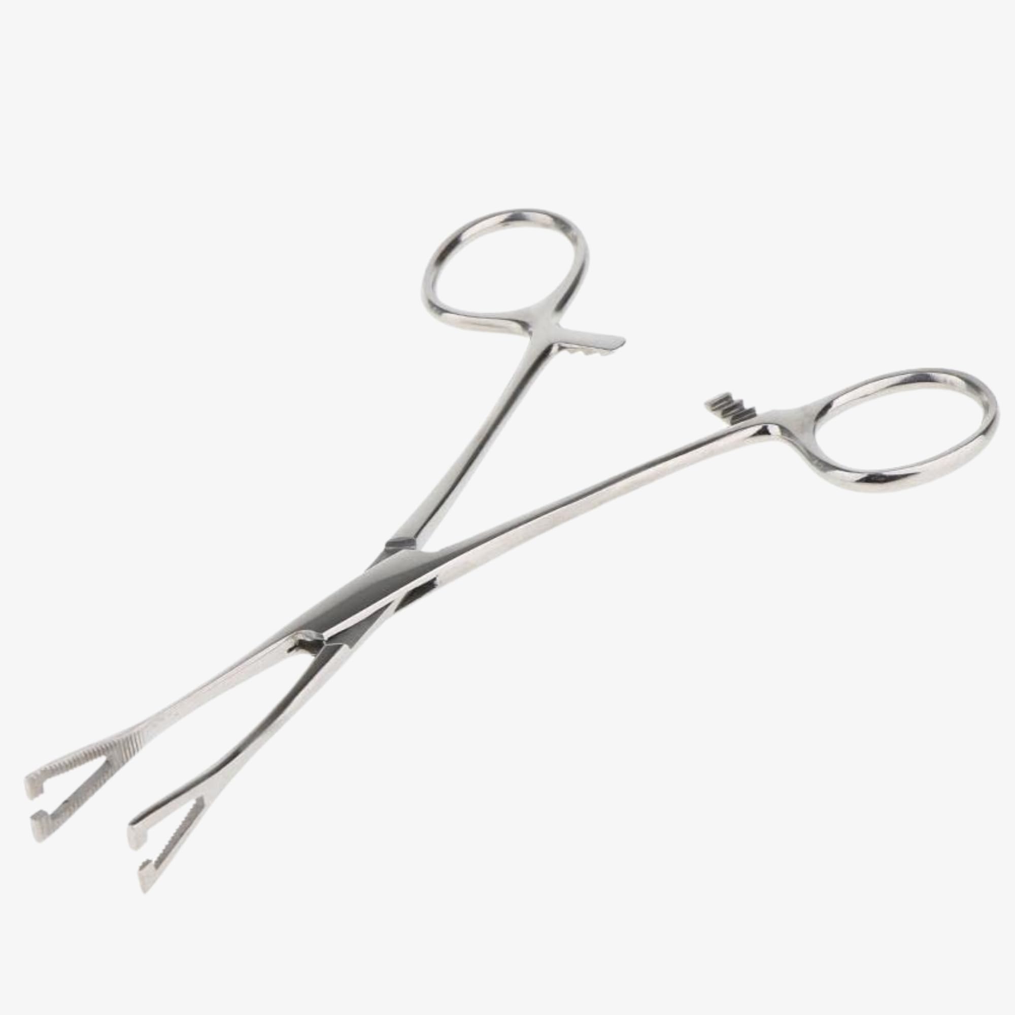 Stainless Steel Non Slotted Pennington Forceps - Piercing Tool with Triangular Jaw, 2mm Slot for 14g Needles - 410 ASTM Surgical Steel (6Inch)