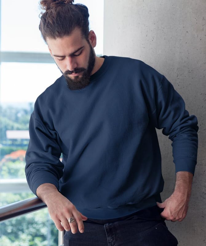 zovastra New Men Modern Long Sleeve Sweatshirt Lightweight Comfortable Relaxed Fit Stylish Pullover Plain@1_Parent-picture-10