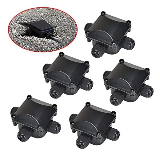 Wohlstand Cajas de empalmes,con 3 Vías subterráneo cajas conexiones electricas,Caja de Conexiones Conector Interior/Exterior IP68 para Cable,5pcs,(Negro)