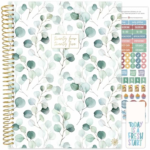 bloom daily planners 2024-2025 (8.5' x 11') Academic Year Day Planner (July 2024 - July 2025) - Weekly/Monthly Dated Agenda Organizer with Tabs - Boho Greenery