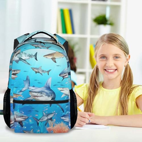 Shark Backpack for School - 17 Inch Large Capacity Backpacks for Kids - Boys Bookbag for Kindergarten3