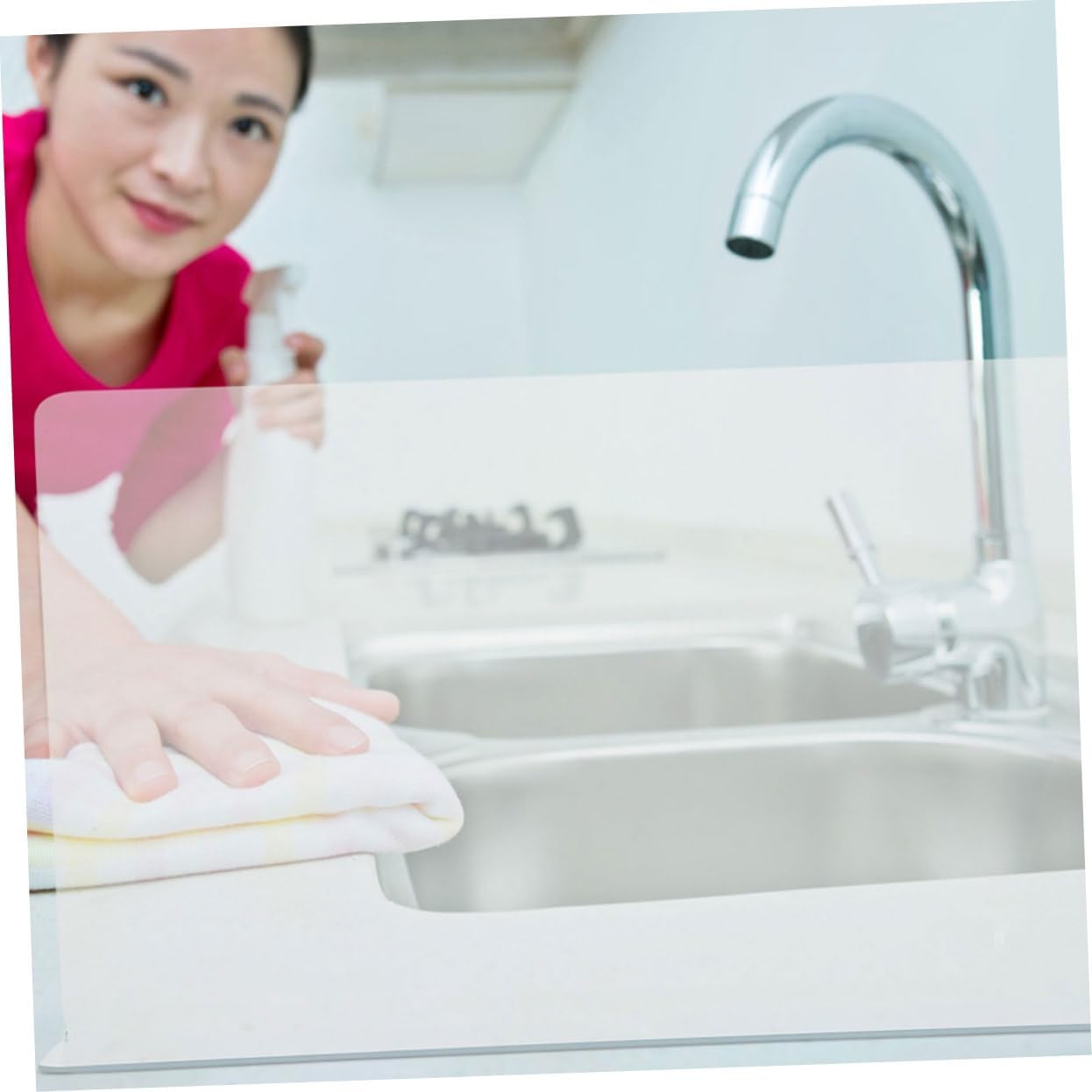 8pcs Bathtub Splash Guard Shower Water Barrier for Corner Easy to Install and Easy to Clean for Wash Basins and Sinks