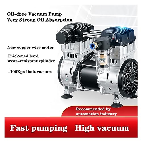 Bomba de vacío sin aceite, pequeña industrial para extracción de aire, sala de pruebas, succión y filtración silenciosa con presión negativa para servicio de aire acondicionado (650H-45L-98Kpa) miniatura 3