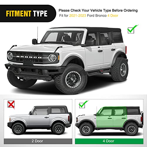Image of Nilight Running Boards for 2021 2022 2023 2024 2025 2026 Ford Bronco 4 Door Dual-Stage Textured Black Powder Coated Slip-Proof Side Step Nerf Bars