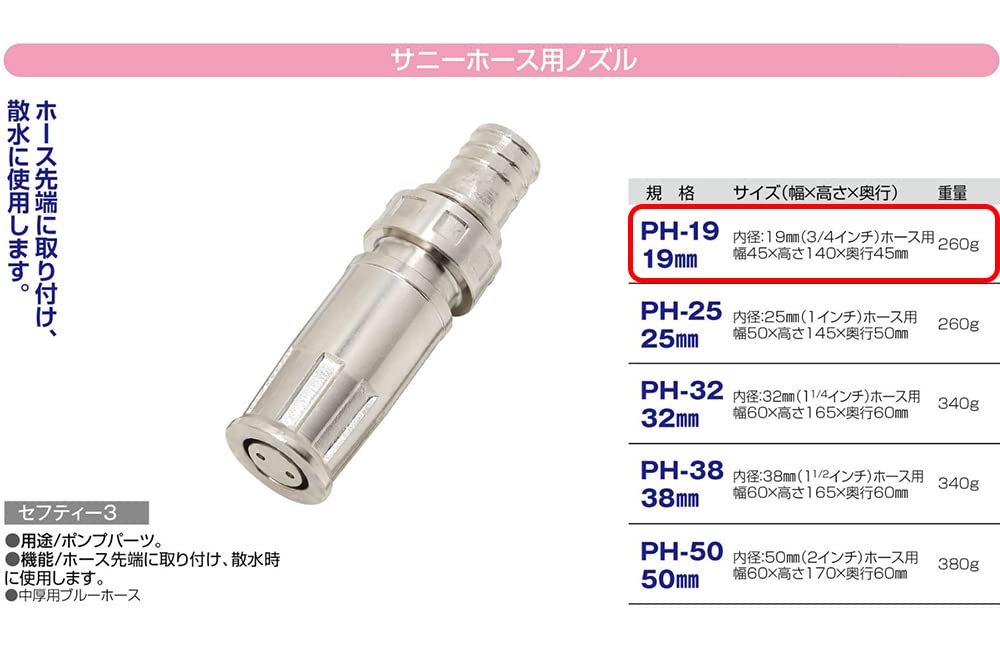 Amazon | セフティー3(Safety-3) サニーホース用 散水ノズル 19mm PH