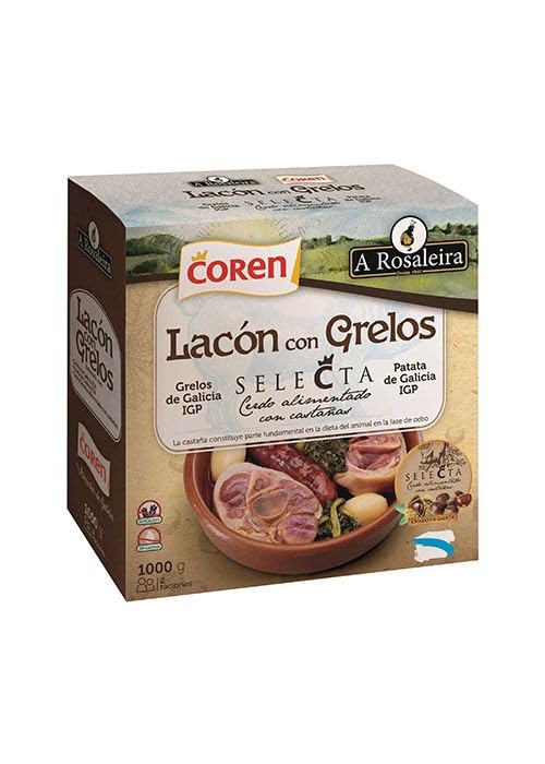 LACÓN CON GRELOS en Conserva Gallega de Calidad | Plato Tradicional Gallego de Cuchara Listo para Calentar | Receta Auténtica, Sin Gluten | 1 KG (2 Raciones)