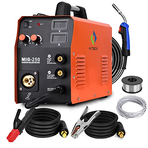 HITBOX soldador de hilo 3 en 1 Mig MIG250 220V MIG TIG ARC Soldadora gas/gasless, inversor...