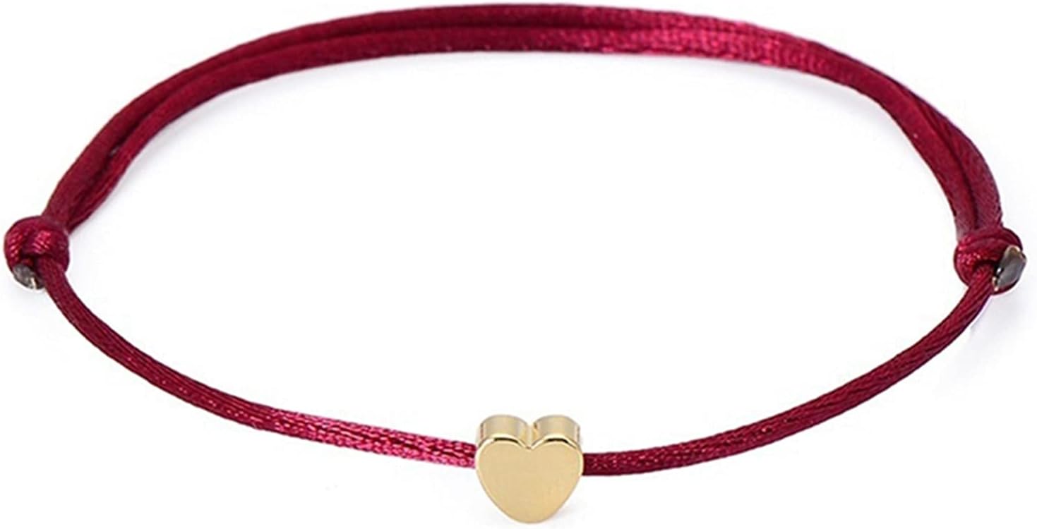 ZHANGXD Heart String Bracelets For Women Men Teen Girls Boys Adjustable Hand-woven Bracelets