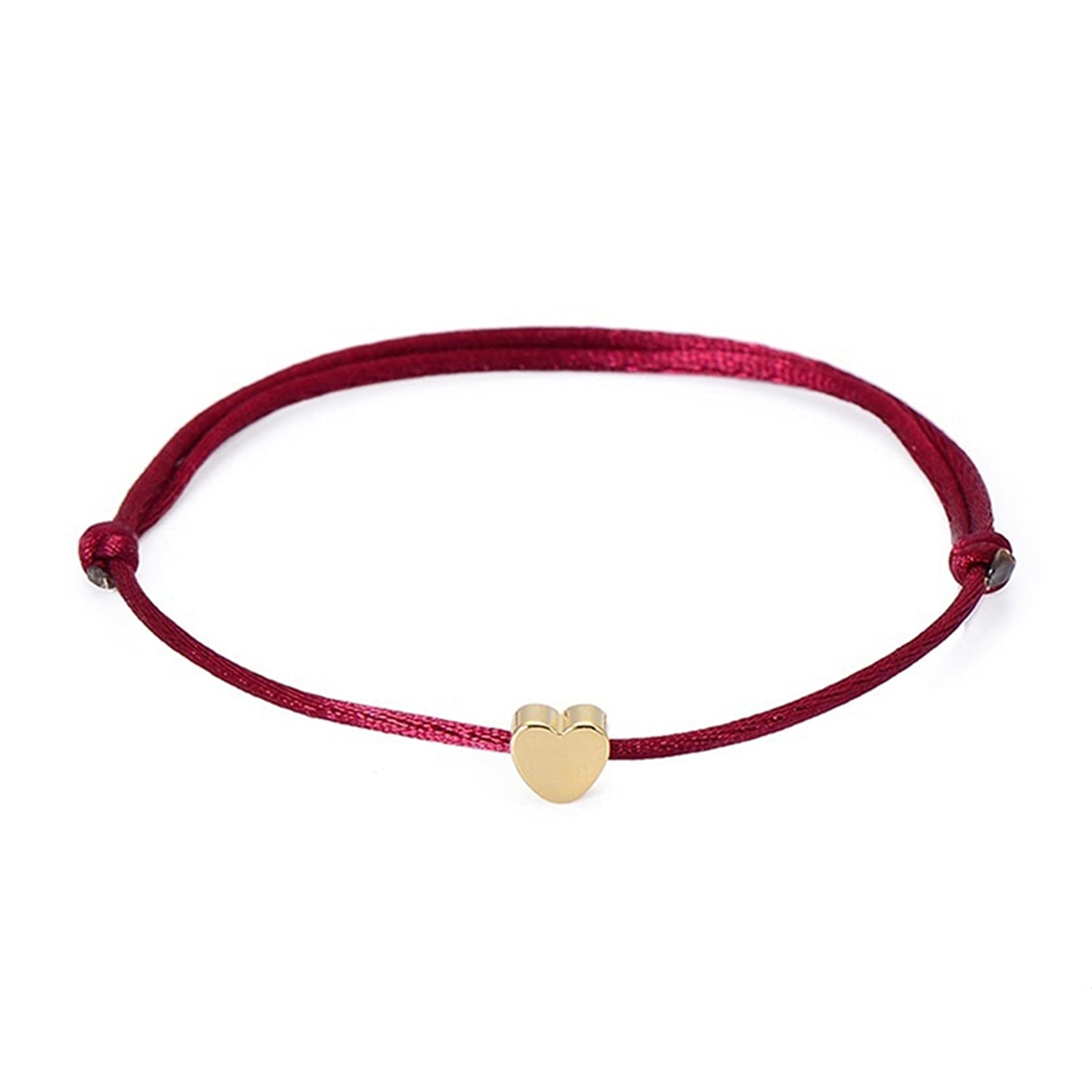 ZHANGXD Heart String Bracelets For Women Men Teen Girls Boys Adjustable Hand-woven Bracelets