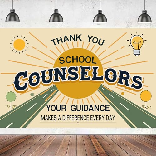 2026 School Counselor Appreciation Banner - for National School Counseling Week, Classroom & PTA Celebrations, Teacher's Office Décor, Thank You Sign for Middle & Elementary School Events