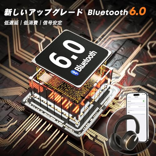 MMWOWARTS ハイブリッドアクティブノイズキャンセリングBluetoothヘッドホン、オーバーイヤーワイヤレスヘッドホン（60時間再生可能）、ハイレゾオーディオ、深みのある低音、メモリーフォームイヤーカップ付き（ホームオフィス・旅行用）ブラック