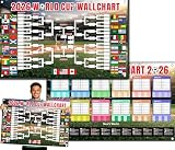 Soccer World Cup Bracket Poster 2026 World Soccer Cup Schedule Poster, Extra Large 60"x36" 2Pcs Polyester Matches Wallchart Tournament Wall Chart Poster for Fans, World Cup Party Decorations World Cup 2026 Merchandise