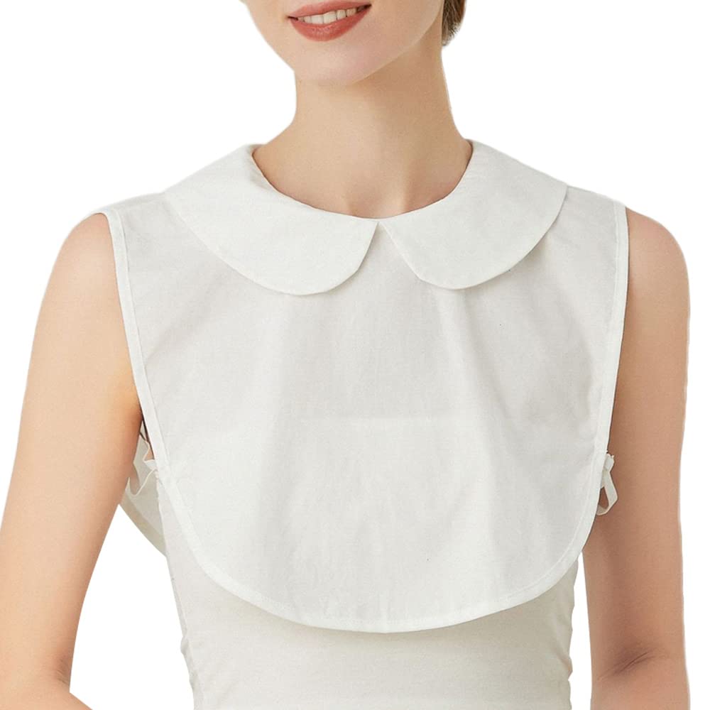 LoudSung Fake Collar Detachable Half Shirt Blouse Doll Collar Ruffled Elegant Design for Women