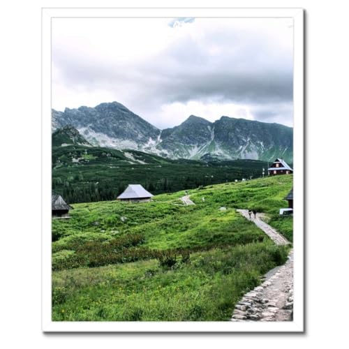 Montagnes Tatra poster encadré 40 x 50 cm pour salon scandinave Hala Gąsienicowa