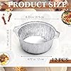 Ziliny 12 Pcs Disposable Aluminum Pot with Lid Round Foil Pans Disposable Cookware Food Container for Vacation Trips Camping Baking Heating Cooking (33.8 oz) #2