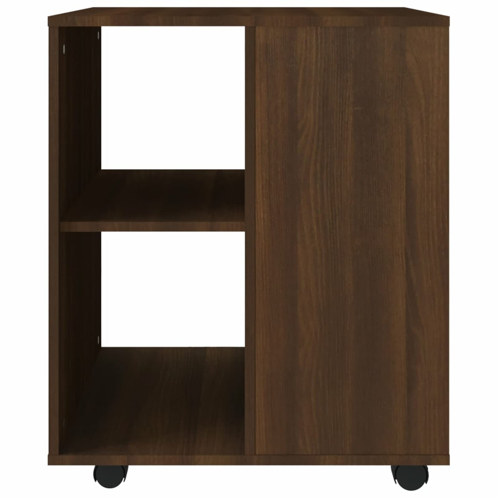 Armadietto con Ruote Rovere Marrone 60x53x72 cm in Legno,Carrello Porta Stampante, Mobiletto con Ruote, Supporto per Stampante in Legno, Classificatore per Documenti per Studio, Ufficio