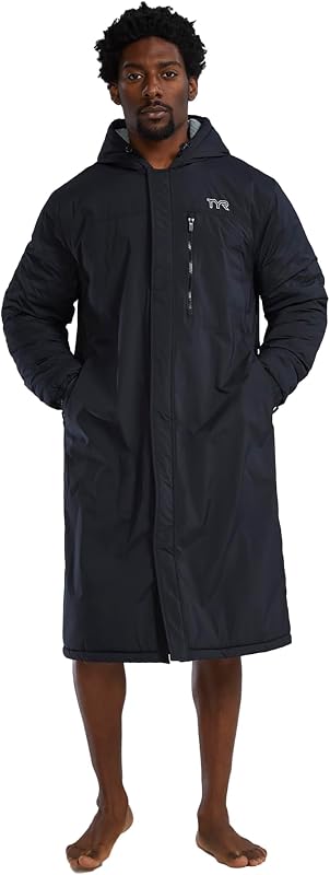 TYR Hydrosphere Tech Parka de natación para adultos - Cobertor de natación para mujeres y hombres - Forro polar, múltiples bolsillos
