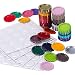 TecUnite 100 Pieces Flattened Bottle Caps in Double Sides Printed Mixed Colors and 100 Pack 1 Inch Clear Stickers for Photo Pendant Craft Jewelry Making