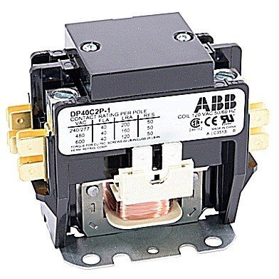 ABB, DP40C2P-2, 2 Pole, 40 Amps, 240VAC Coil, Definite Purpose Contactor